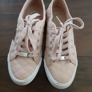 Pink Leather Quilted Shoes